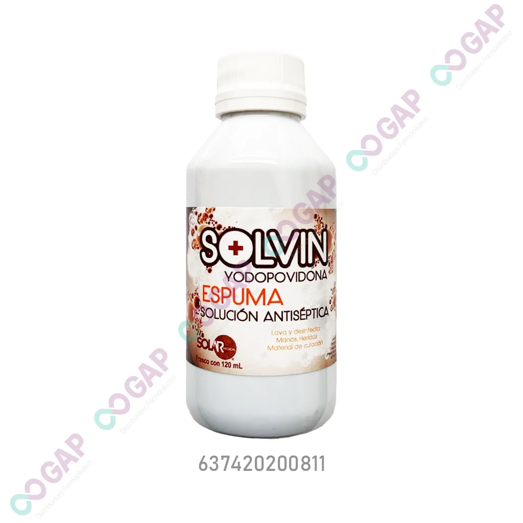 SOLVIN YODOPOVIDONA SOL ANTISEP ESPUMA FCO 120 ML