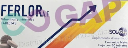 FERLOR A.F. 30 TABLETAS 600 MG VITAMINAS Y MINERALES