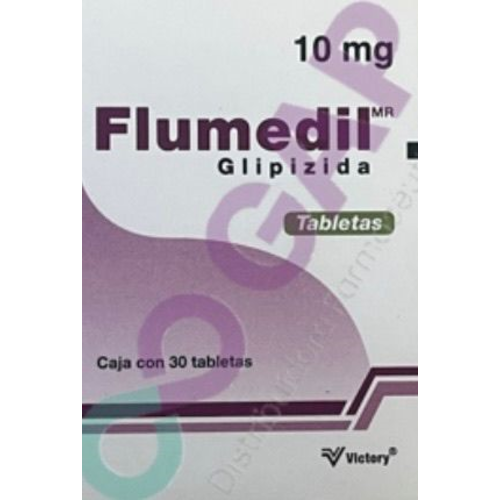 GE GLIPIZIDA FLUMEDIL 10 MG 30 TABLETAS