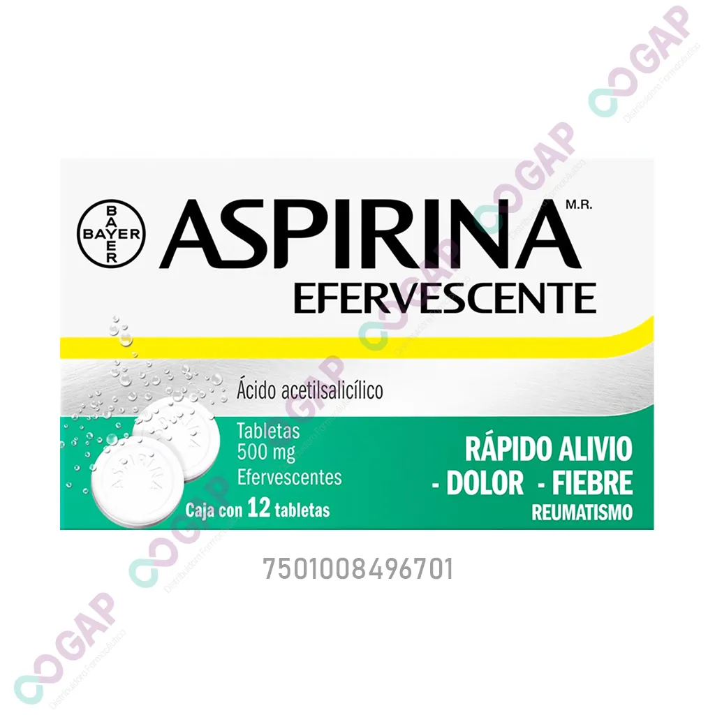 ASPIRINA 500 MG EFERVESCENTE 500 MG 12 TABLETAS