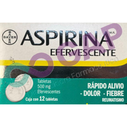 ASPIRINA 500 MG EFERVESCENTE 500 MG 12 TABLETAS
