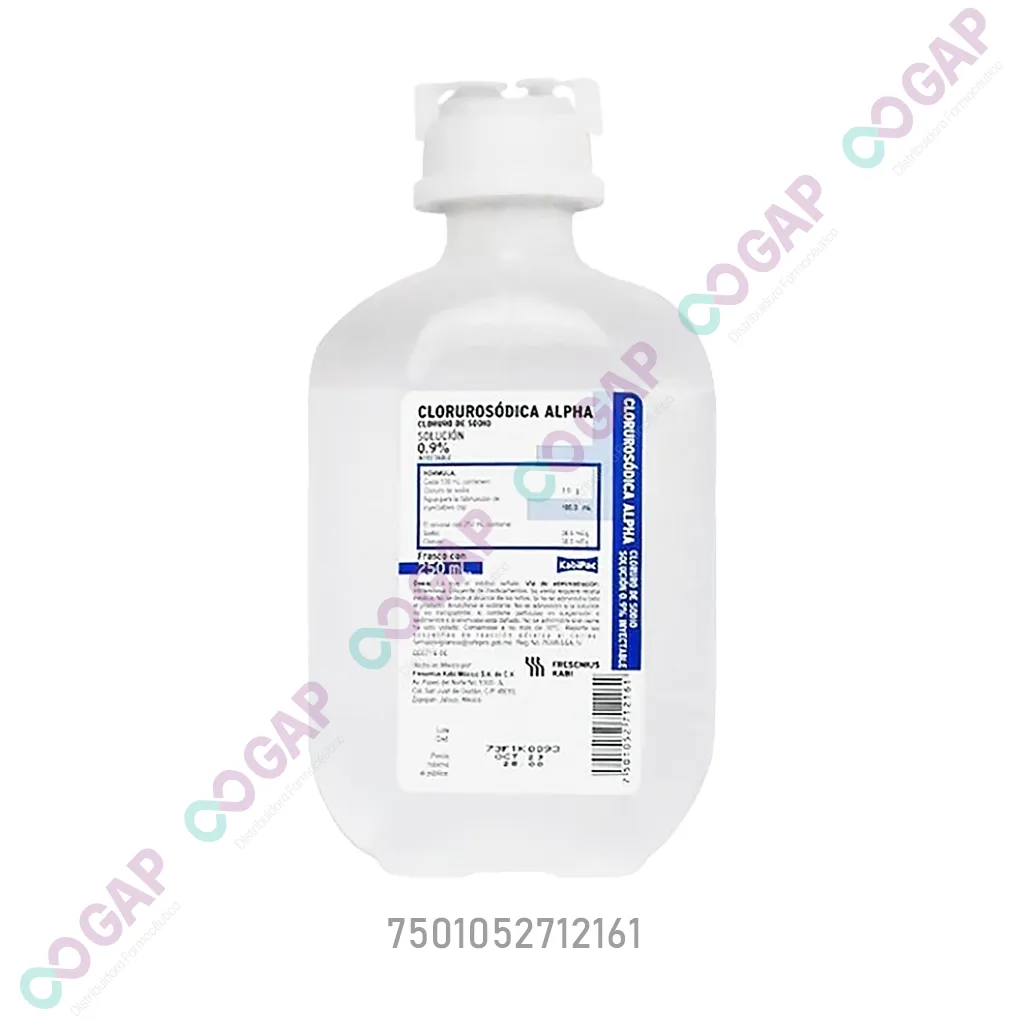 CLORURO DE SODIO ALPHA SOL 0.9% INY FCO 250 ML