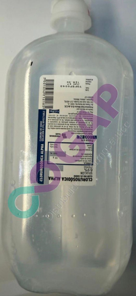 CLORURO DE SODIO ALPHA SOL 0.9% INY FCO. 1000 ML