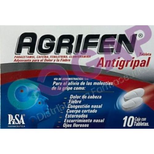 AGRIFEN ANTIGRIPAL CAJA C/10 TABLETAS