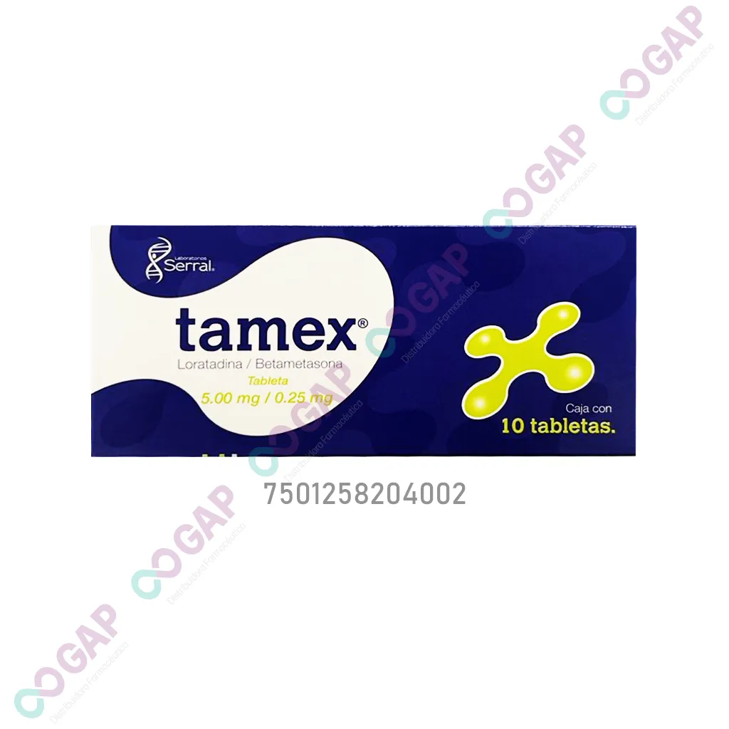 GE LORATADINA/BETAMETASONA TAMEX 5/0.25MG 10 TABLETAS