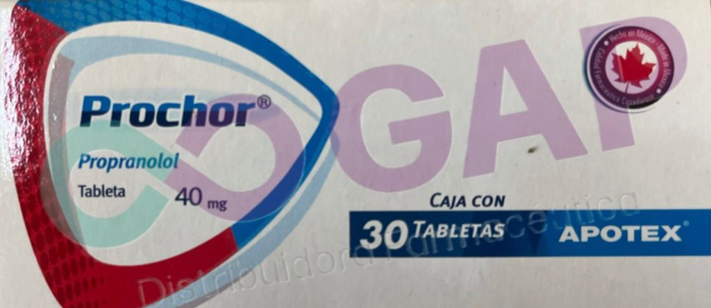 GE PROPANOLOL PROCHOR 40 MG 30 TABLETAS