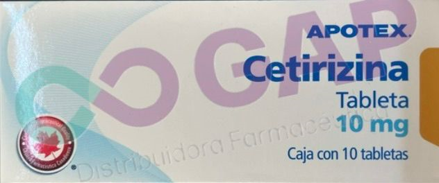 GE CETIRIZINA APOTEX 10 MG 10 TABLETAS