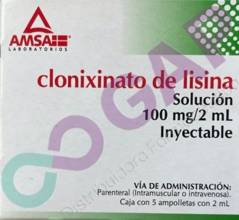 GE CLONIXINATO DE LISINA AMSA SOL INY 100 MG C/5 AMP 2 ML