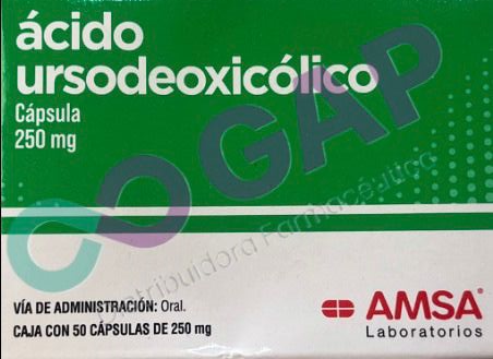 GE ACIDO URSODEOXICOLICO AMSA 250 MG 50 CAPSULAS