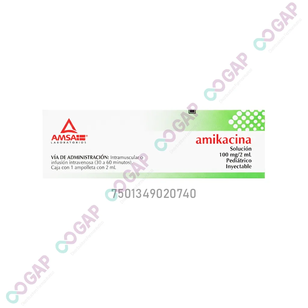 GE AMIKACINA AMSA SOL INY 100MG/2ML 1 AMP
