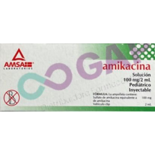 GE AMIKACINA AMSA SOL INY 100MG/2ML 1 AMP