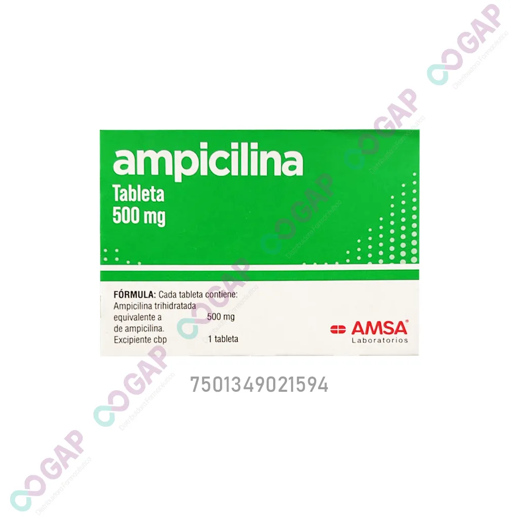 GE AMPICILINA AMSA 500 MG 20 TABLETAS
