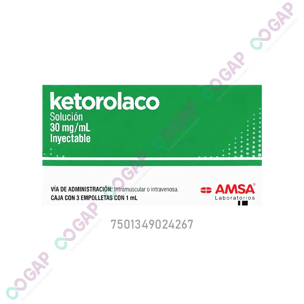 GE KETOROLACO SOL INY 30 MG 3 AMP AMSA