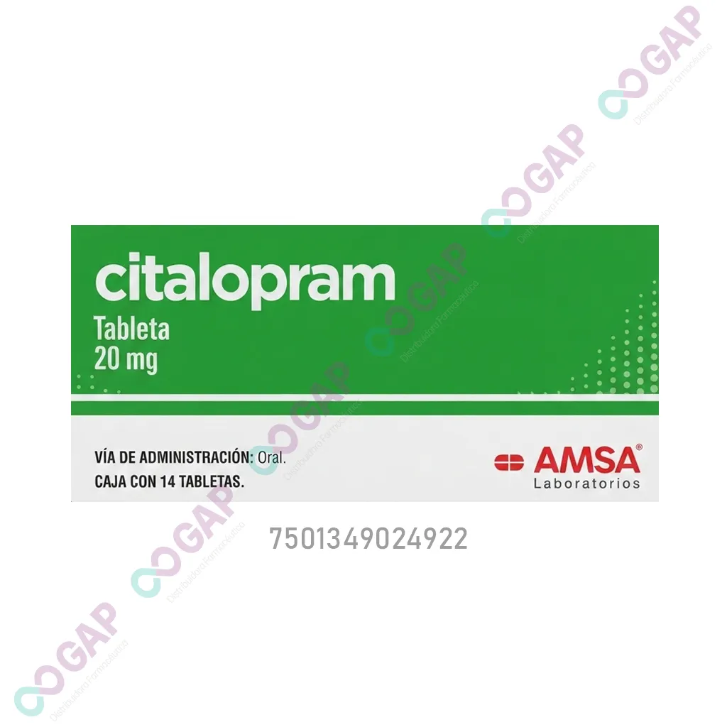 GE CITALOPRAM AMSA 20 MG 14 TABLETAS
