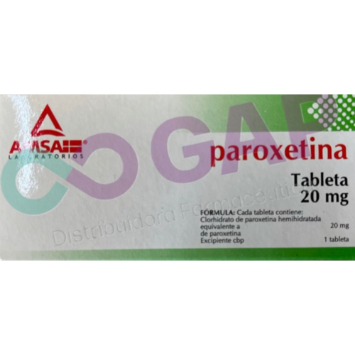 GE PAROXETINA AMSA 20MG 10 TABLETAS