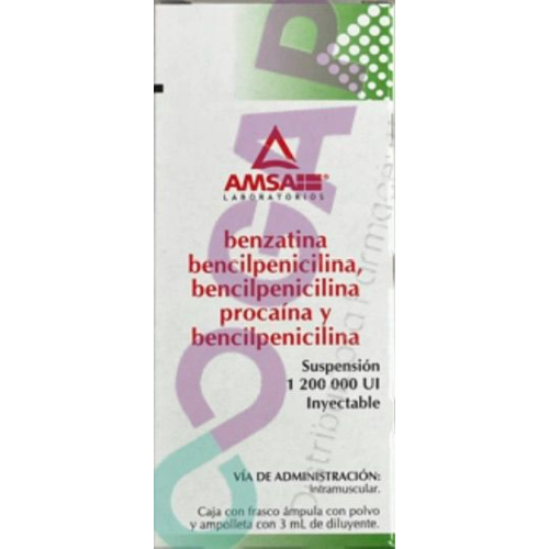 GE BENCILPEN BENZATINA/BENCILPE PROCAINA CRISTALINA 1,200,000 UI INY 3 ML
