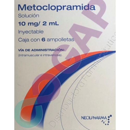 GE METOCLOPRAMIDA NEOLPHARMA SOL INY 10MG/2ML 6 AMP