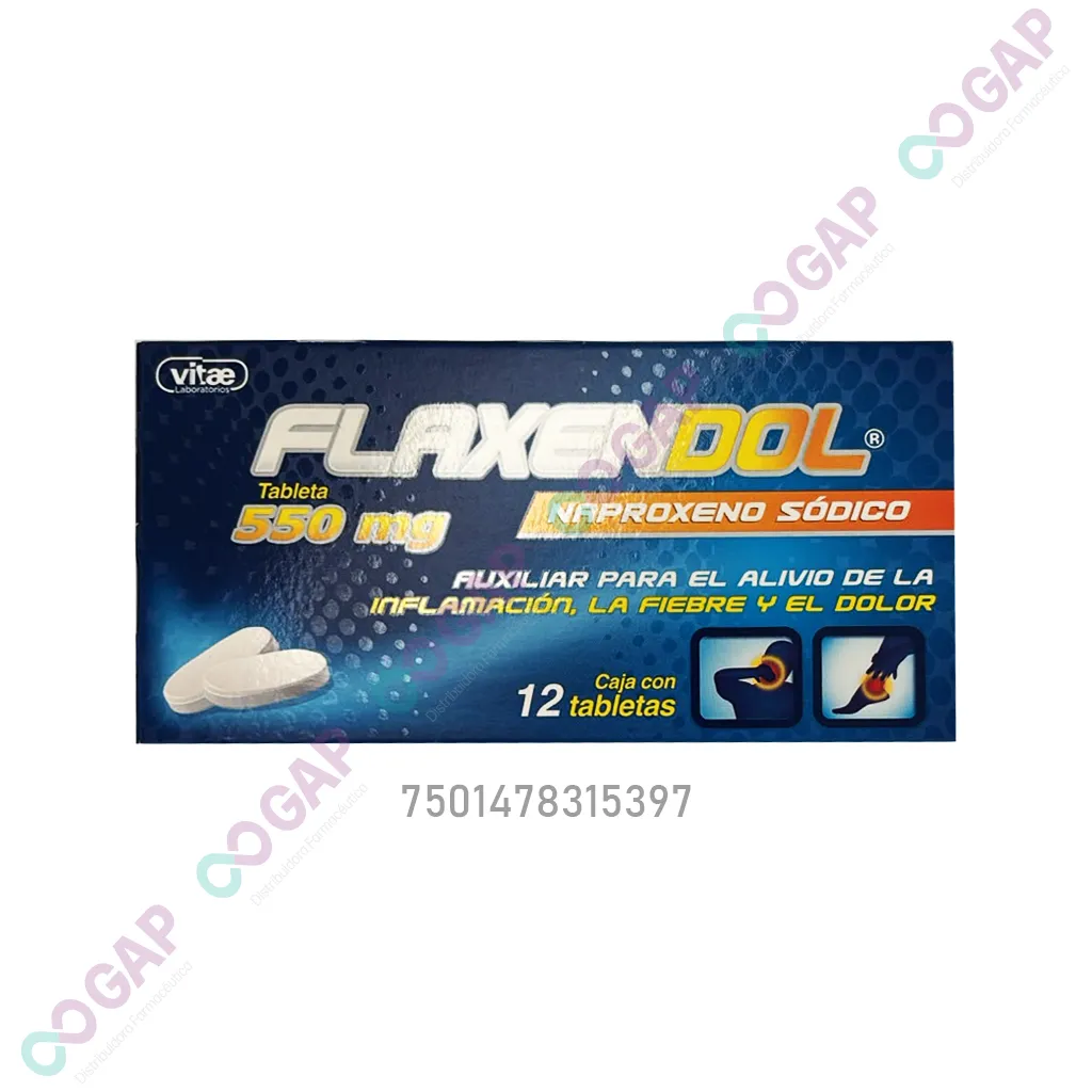 GE NAPROXENO SODICO FLAXENDOL 550 MG 12 TABLETAS