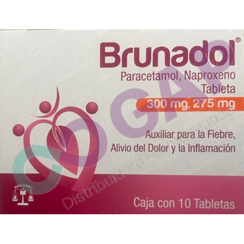 GE PARACETAMOL/NAPROXENO 300/275 MG C/10 TAB BRUNADOL