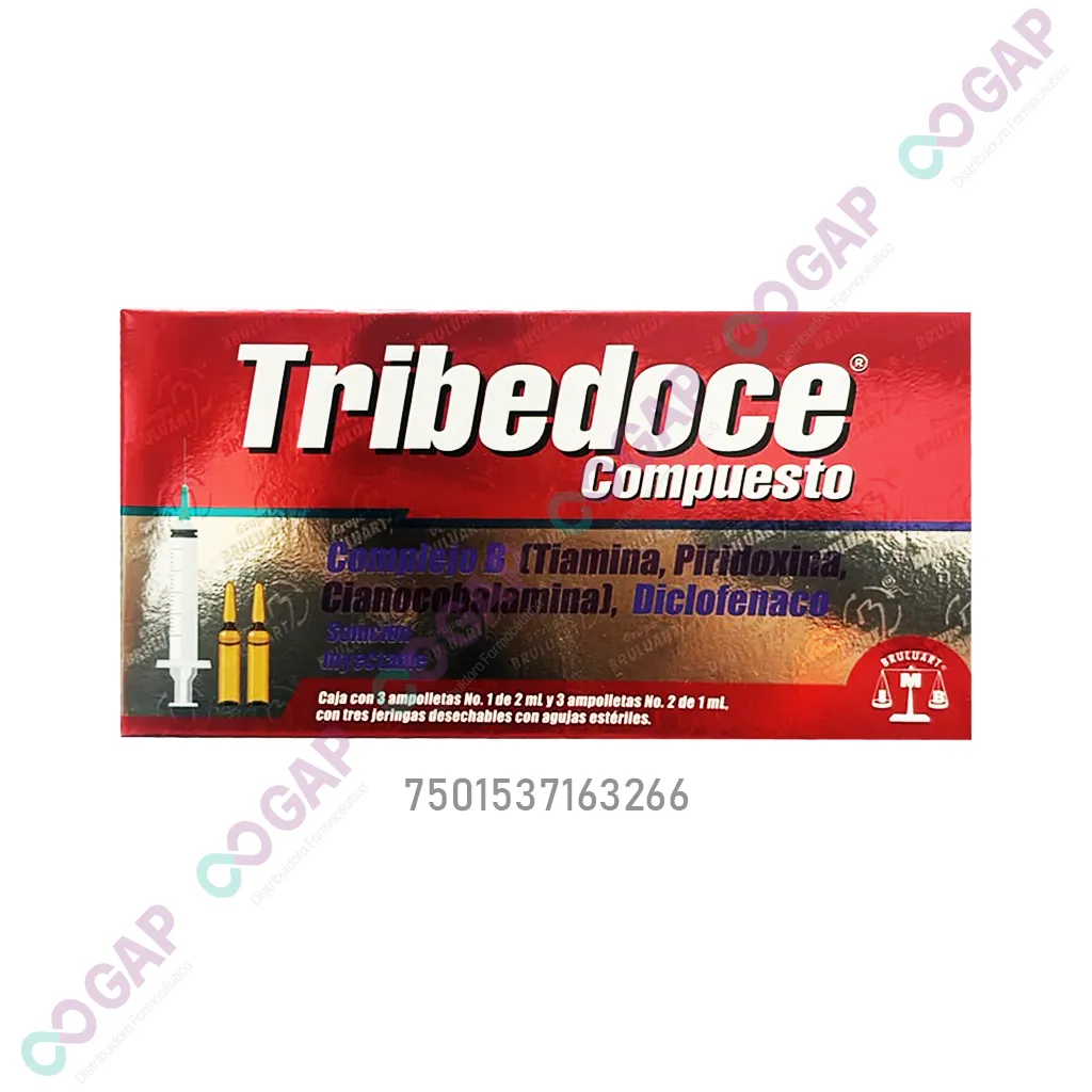 TRIBEDOCE COMPUESTO COMPLEJO B/DICLOFENACO INY 3 AMP