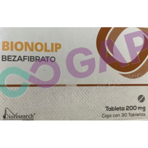 GE BEZAFIBRATO BIONOLIP 200 MG 30 TABLETAS