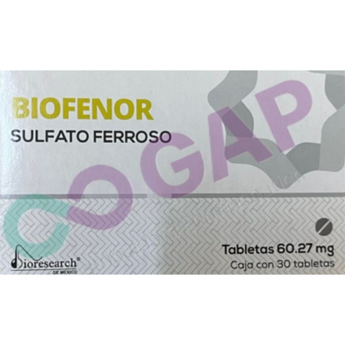 GE SULFATO FERROSO 60.27 MG C/30 TAB BIOFENOR