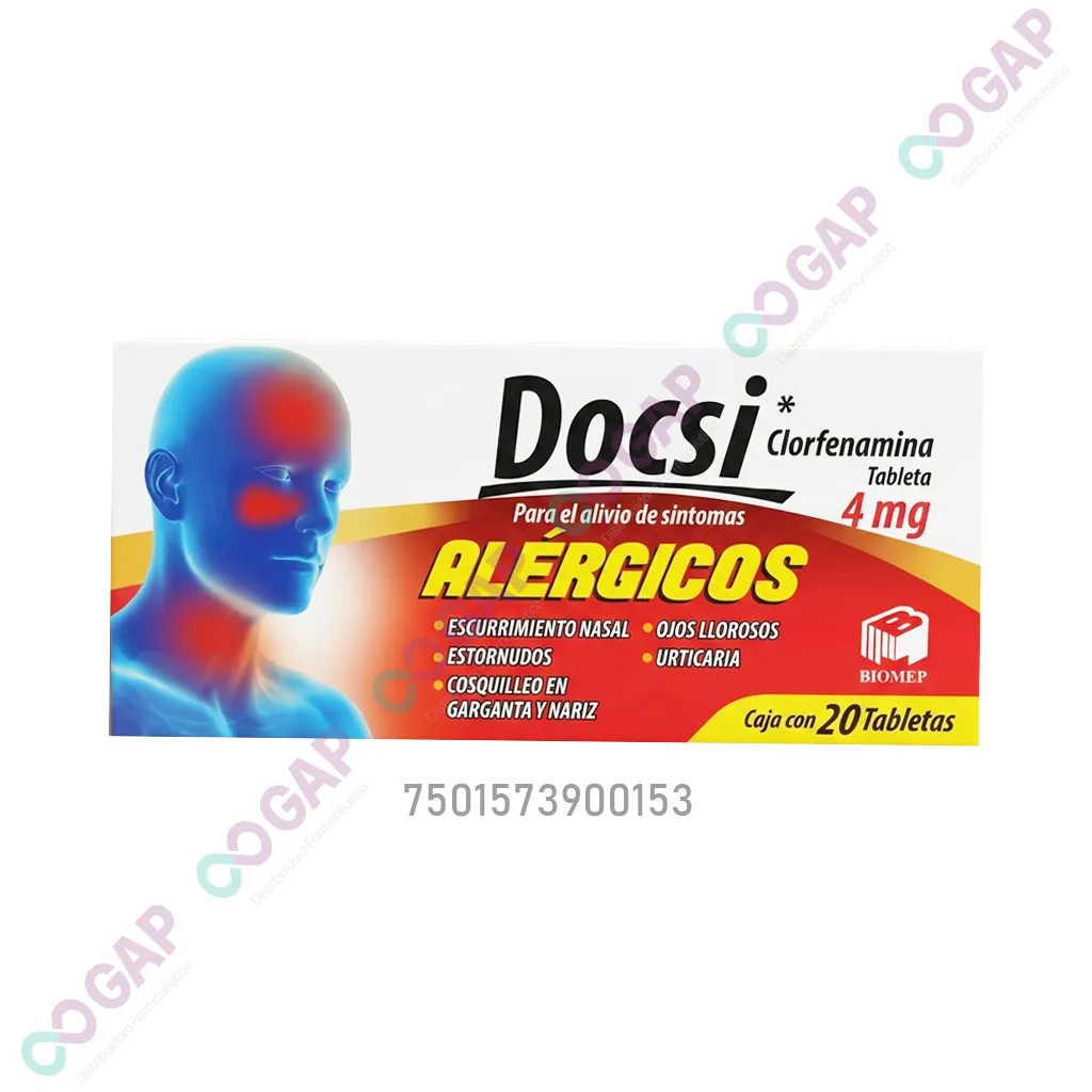 GE CLORFENAMINA DOCSI 4 MG 20 TABLETAS