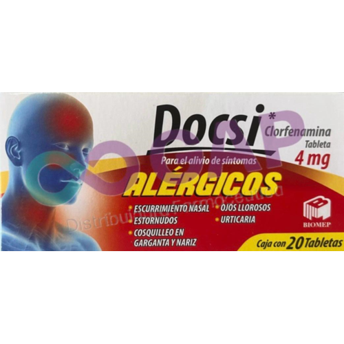 GE CLORFENAMINA DOCSI 4 MG 20 TABLETAS