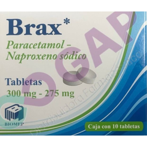 GE NAPROXE/PARACETA BRAX 300/275MG 10 TABLETAS