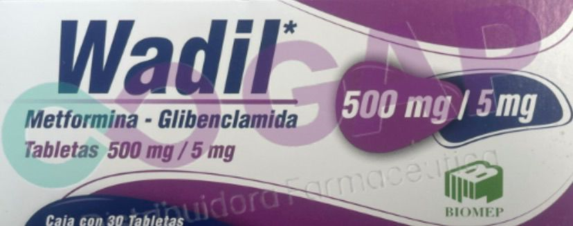 GE METFORMINA/GLIBENCLAMIDA WADIL 500/5MG 30 TABLETAS
