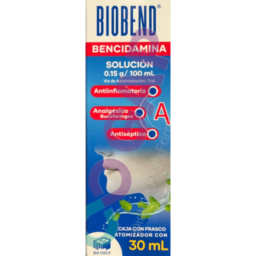 GE BENCIDAMINA BIOBEND SOLUCION 0.15G/100ML FCO ATOMIZ 30 ML