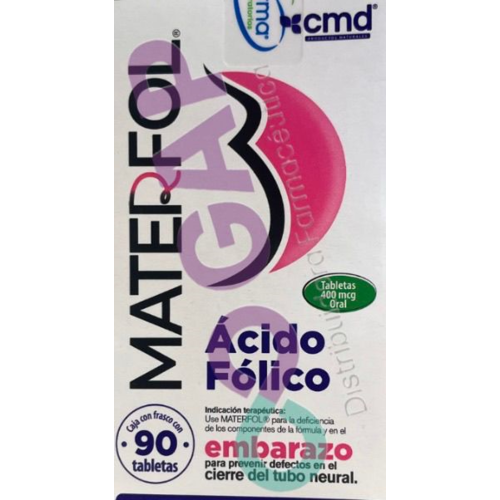 GE ACIDO FOLICO MATERFLOR 400MCG 90 TABLETAS