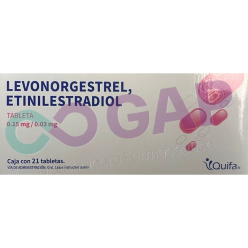 GE LEVONORGESTREL/ETINILESTRADIOL 0.15/0.03MG 21 TABLETAS