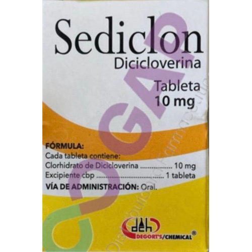 GE DICICLOVERINA SEDICLON 10 MG 30 TABLETAS