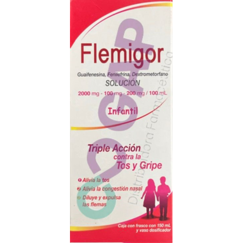 GE DEXTROMETORFANO/GUAIFE/FENILE SOL INF 2000MG/100MG/200MG/100ML FLEMIGOR 150ML