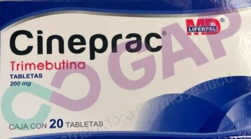 GE TRIMEBUTINA CINEPRAC 200 MG 20 TABLETAS