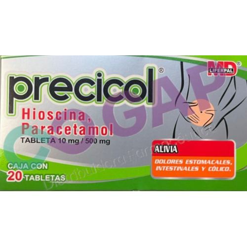 GE HIOSCINA/PARACETAMOL PRECICOL 10/500MG 20 TABLETAS