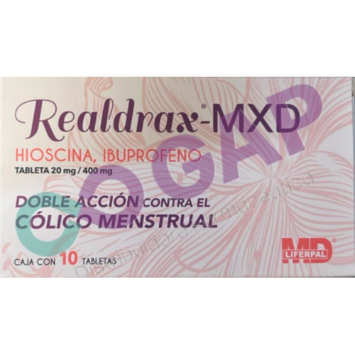 GE HIOSCINA/IBUPROFENO REALDRAX-MXD 20/400MG 10 TABLETAS