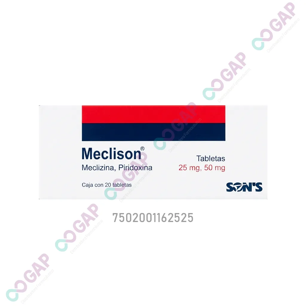 GE MECLIZINA/PIRIDOXINA MECLISON 25/50MG 20 TABLETAS