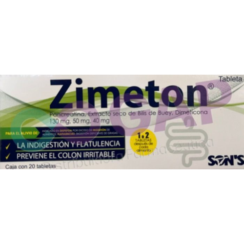 GE PANCRE/BILIS DE BUEY/DIMETI ZIMETON 20 TABLETAS
