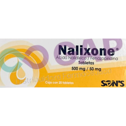 GE ACIDO NALIDIXICO/FENAZOPI NALIXONE 500/50MG 20 TABLETAS