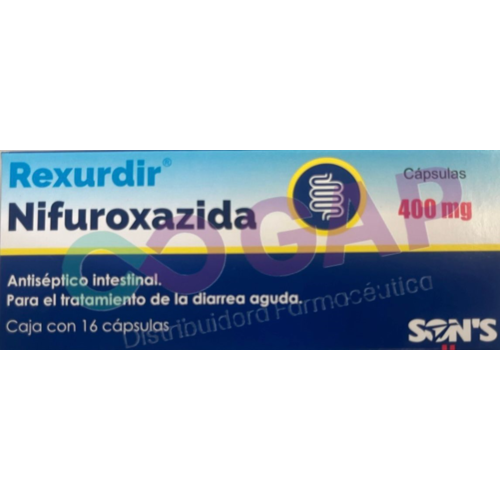 GE NIFUROXAZIDA REXUDIR 400 MG 16 CAPSULAS