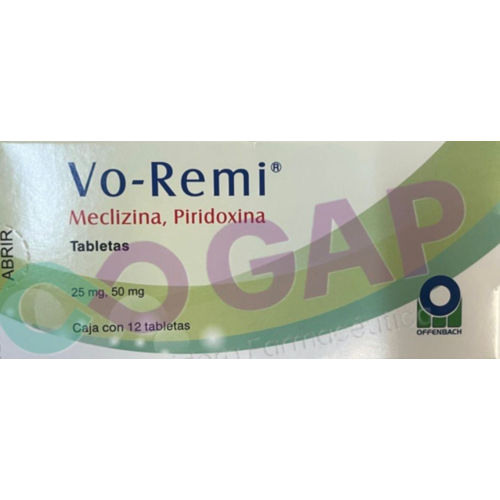 GE MECLIZINA/PIRIDOXINA VO-REMI 12 TABLETAS