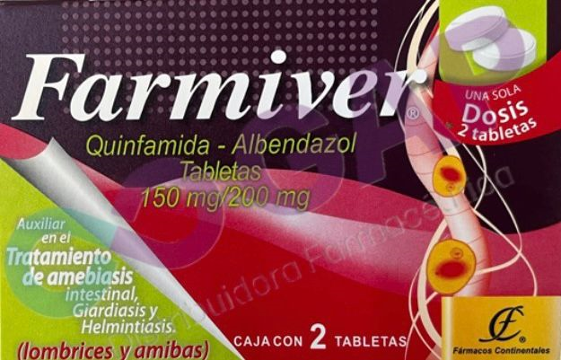 GE QUINFAMIDA/ALBENDAZOL FARMIVER 150/200MG 2 TABLETAS