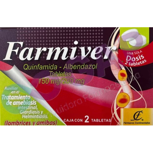 GE QUINFAMIDA/ALBENDAZOL FARMIVER 150/200MG 2 TABLETAS