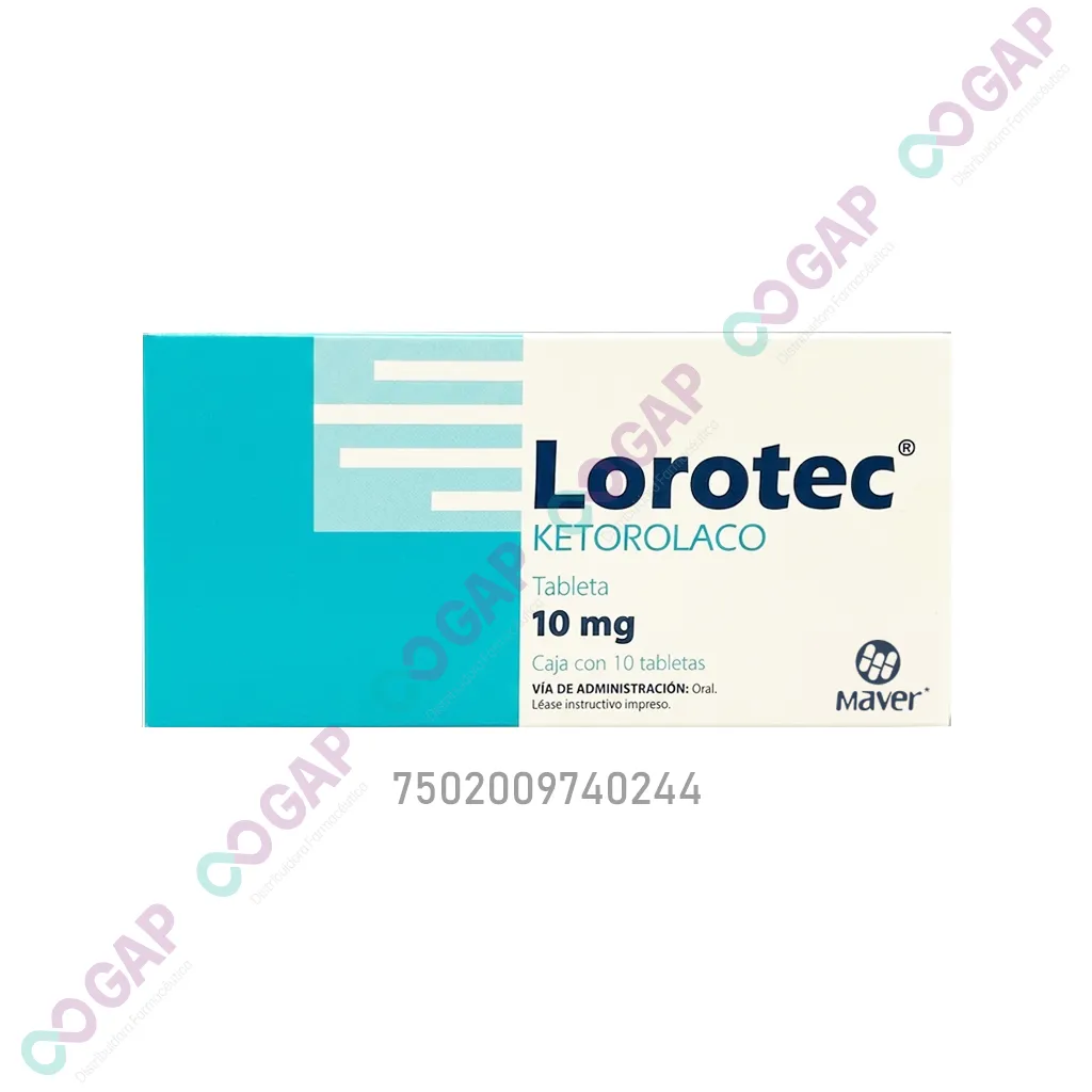GE KETOROLACO LOROTEC 10 MG 10 TABLETAS