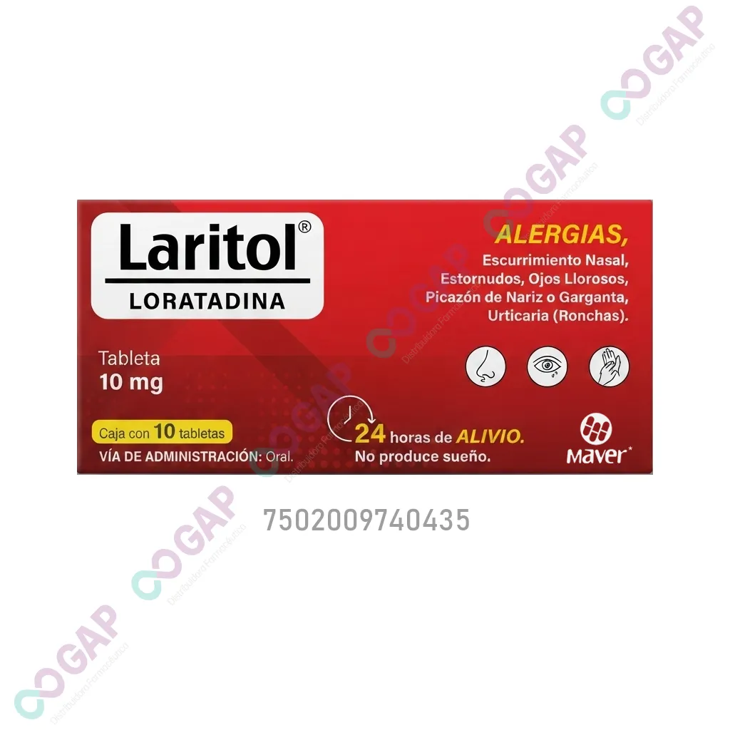GE LORATADINA LARITOL 10 MG 10 TABLETAS