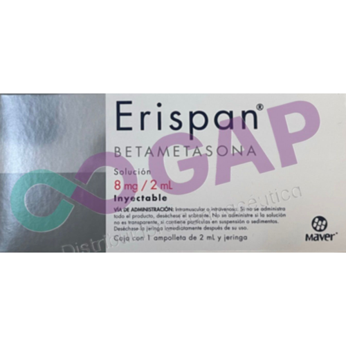 GE ERISPAN BETAMETASONA INYECTABLE 8 MG /2 MG 1 AMPOLLETA