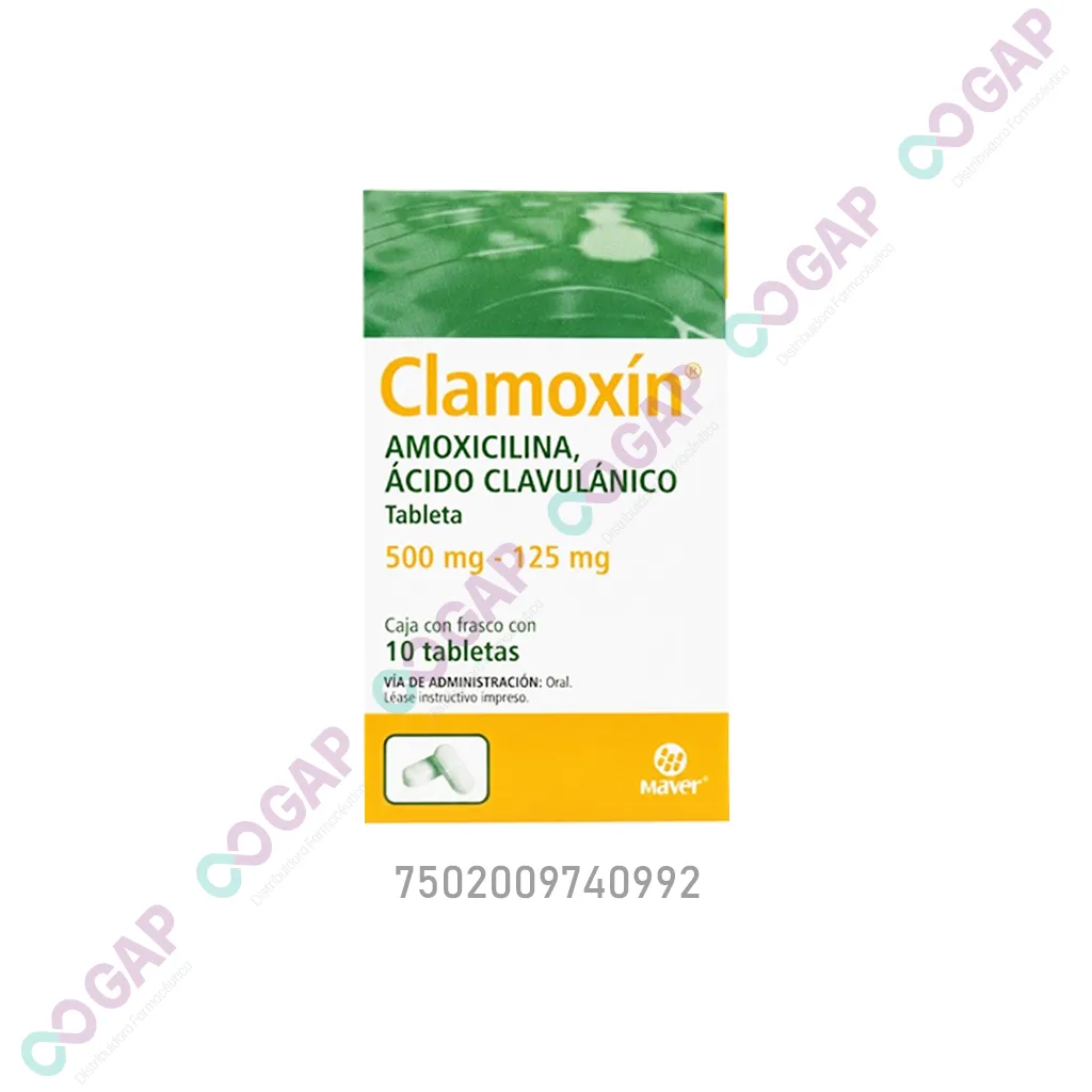 GE AMOXICI/AC. CLAVULA CLAMOXIN 500/125MG 10 TABLETAS