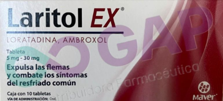 GE LORATADINA/AMBROXOL LARITOL EX 5MG/30MG 10 TABLETAS